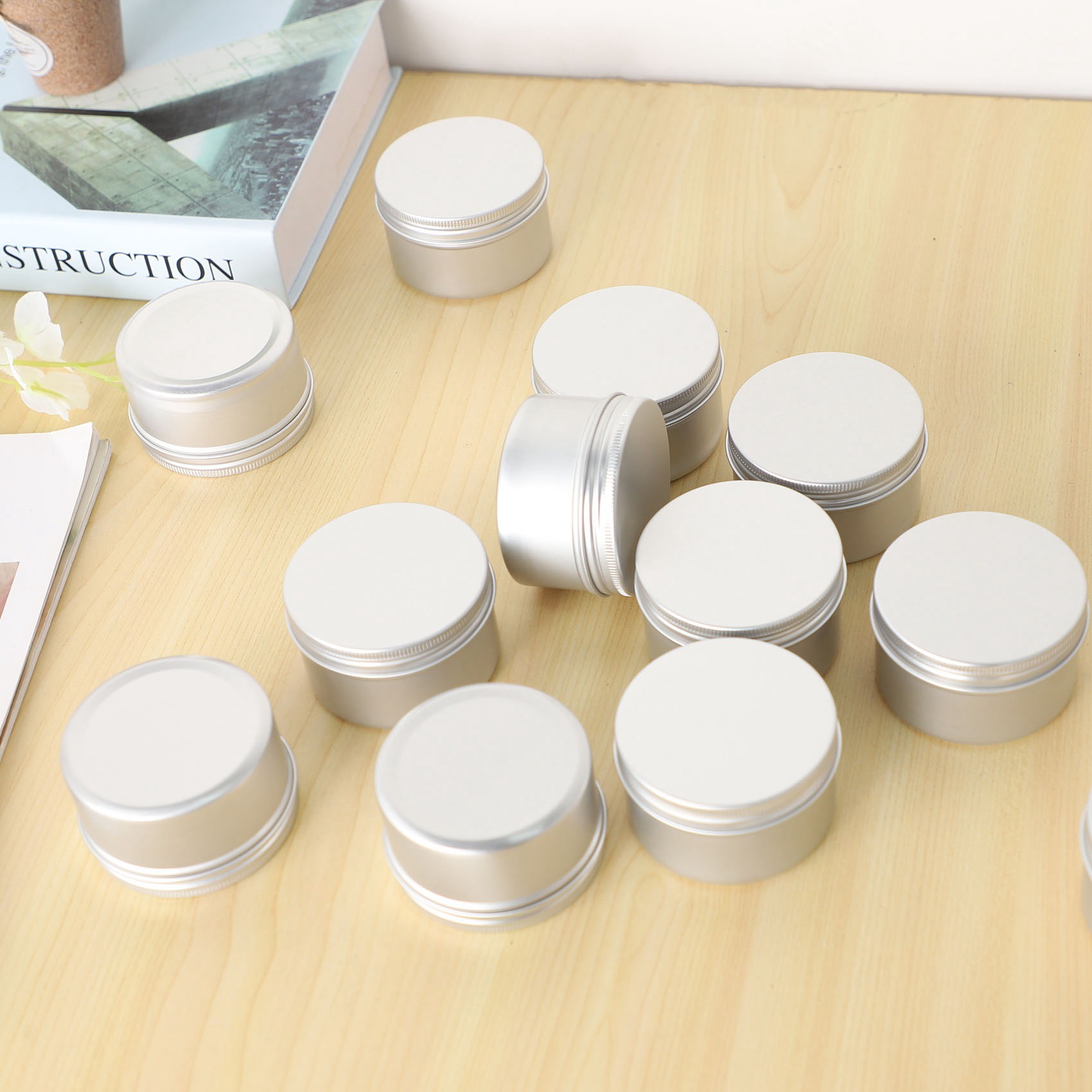 Metal Tin Lid 4Oz - Confezione da 12 Barattoli in Metallo