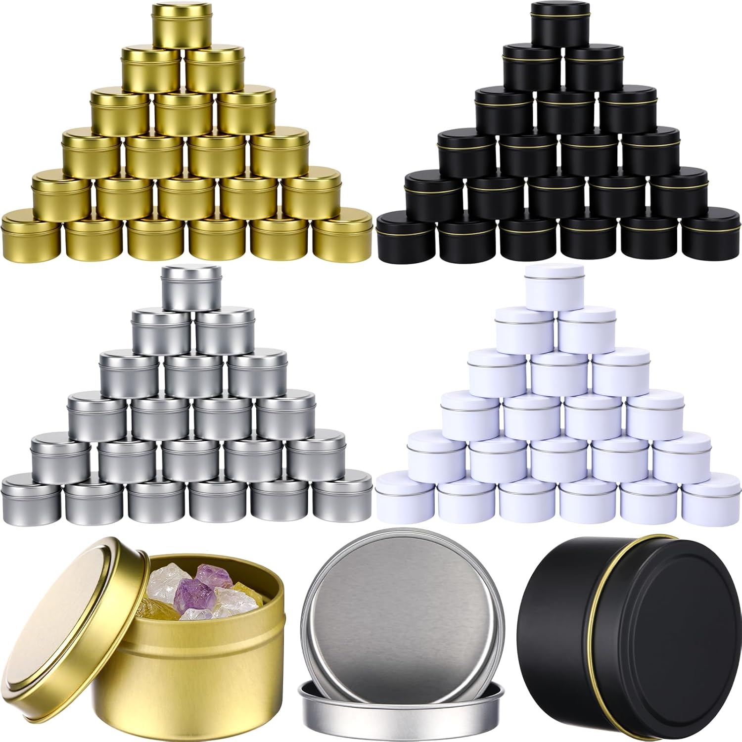 Metal Tin Lid 4Oz - 100 Pezzi Barattoli per Candele da