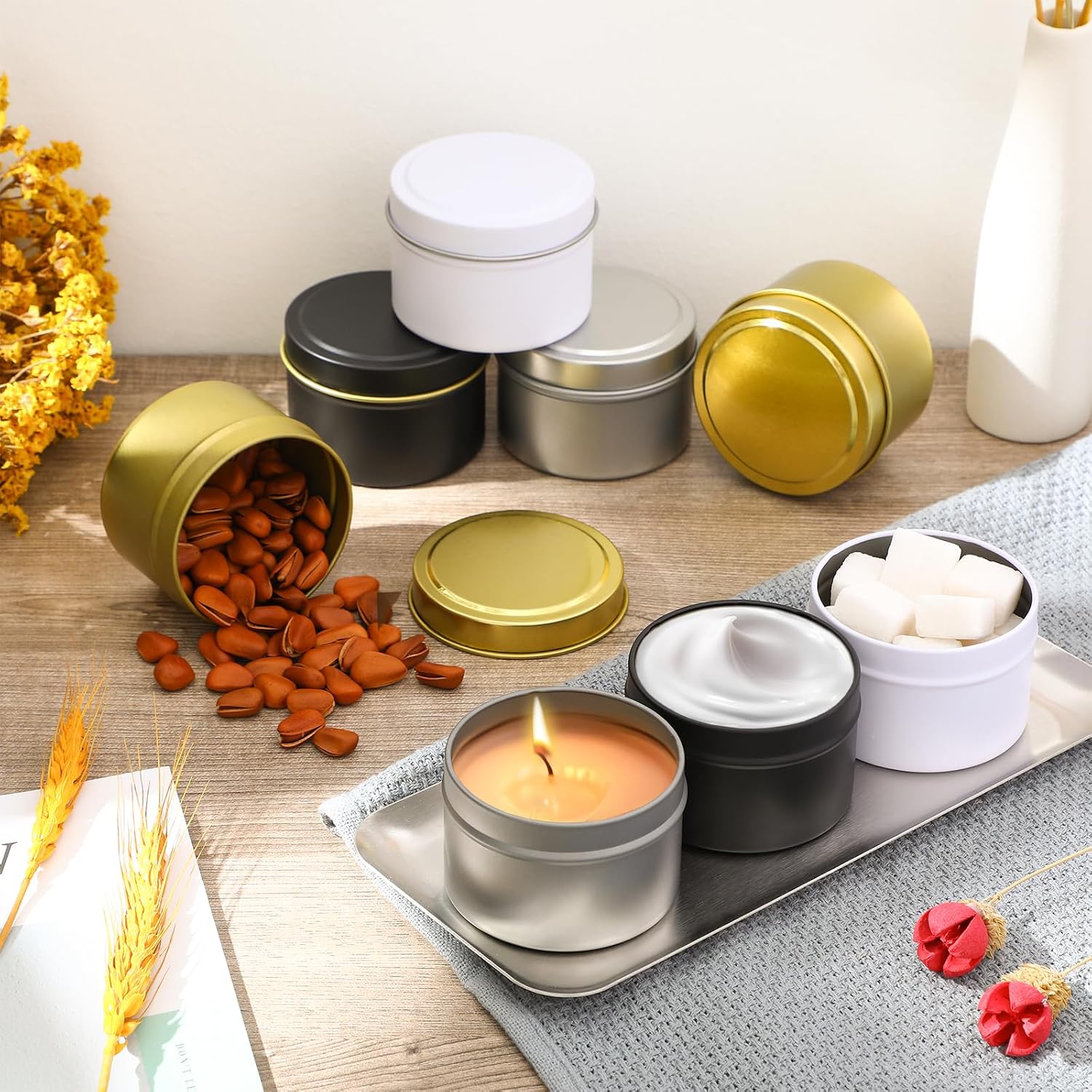 100 Pezzi Barattoli per Candel - Metal Tin Lid 4Oz recensione e prezzo