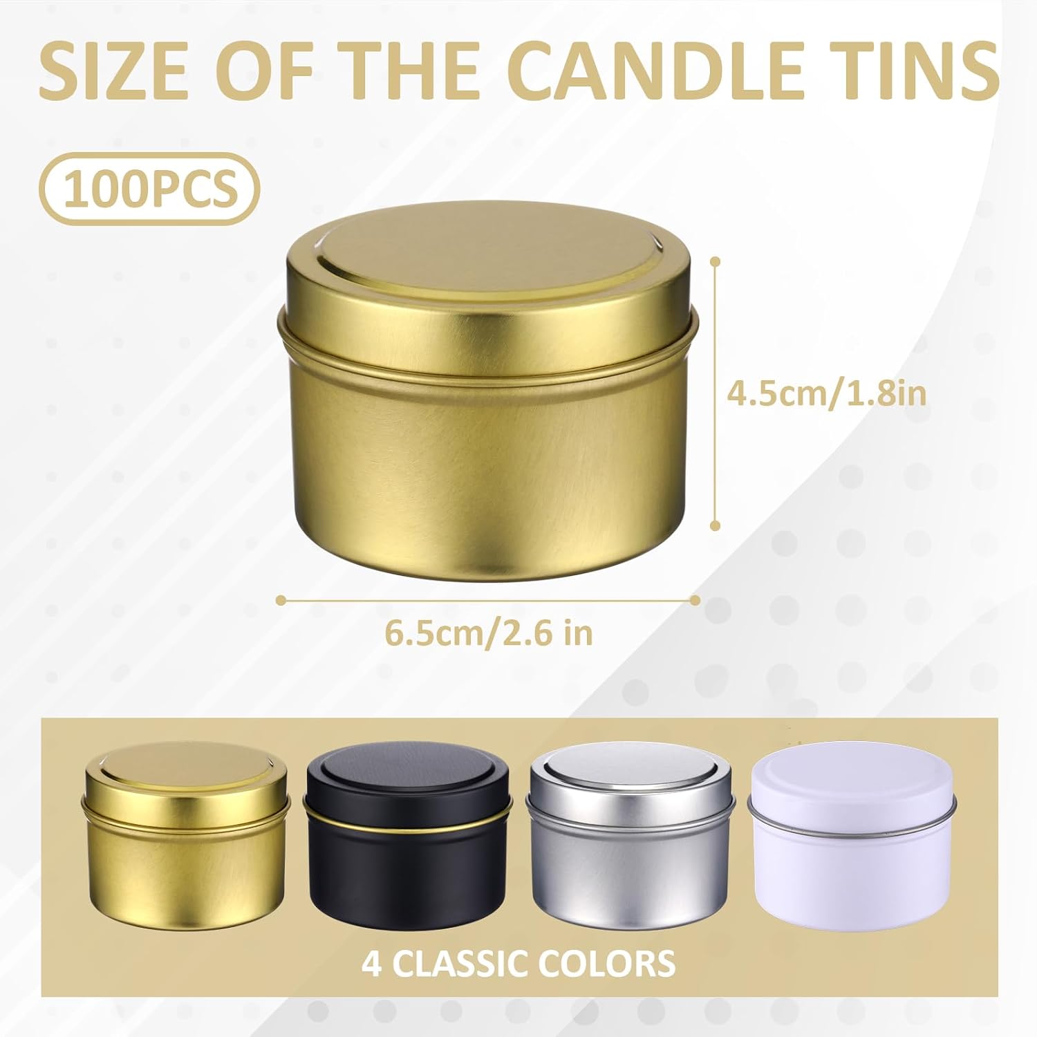 100 Pezzi Barattoli per Candel - Metal Tin Lid 4Oz recensione e prezzo